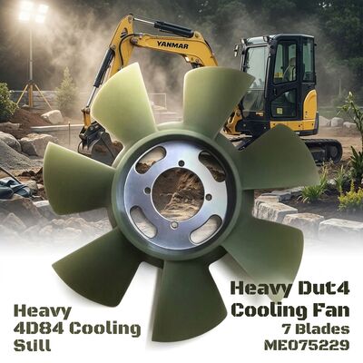भारी शुल्क मिनी खुदाई इंजन शीतलन पंखे 7 ब्लेड 4 छेद ME075229 4D84 Yanmar PC40 PC40-7 निर्माण परिदृश्य भागों